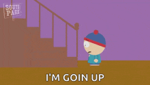 stan marsh from south park standing on a set of stairs