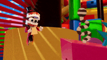 a cartoon character in a top hat holds a clipboard