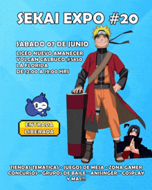 a poster for sekai expo # 20 shows naruto