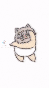 a drawing of a cat holding a banana with a rainbow colored background .