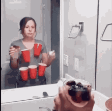 Beer Pong Mirror GIF - Beer Pong Mirror Training GIFs