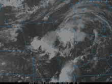 a satellite image of the united states shows a cloudy sky