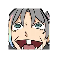 a close up of a cartoon character with a big mouth
