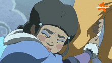 a cartoon character from nickelodeon is hugging someone