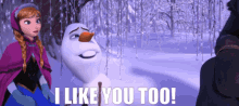 Olaf I Like You Too GIF - Olaf I Like You Too Frozen GIFs