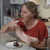 Eating Cake Jill Dalton GIF - Eating Cake Jill Dalton The Whole Food Plant Based Cooking Show GIFs