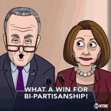 what a win for bipartisanship our cartoon president its a win success for bipartisanship victory