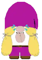 a pixel art of a cartoon character crying