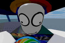 a computer generated image of a cartoon character wearing a hat and headphones