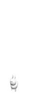 a 3d rendering of a white sheep standing on its hind legs on a white background .