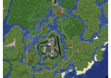 a map of a minecraft world shows the location of a castle