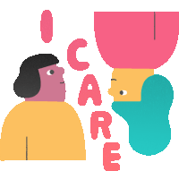 Friend Pops Up To Say I Care In English Sticker - Real Feels Girl Buddies Stickers