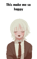 a drawing of a girl with the words " this make me so happy " below her
