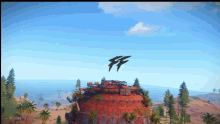 a screen shot of a video game with the letters ff on top of a tower
