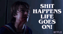 Shit Happens Life Goes On GIF - Shit Happens Life Goes On Get Over It GIFs