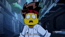 a cartoon character says " hee gulp " in a scene from a show