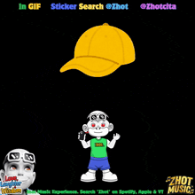 a cartoon of a boy wearing a green shirt that says ' i love laughter wisdom ' on it