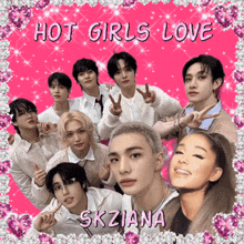 a picture of a group of young people with the words hot girls love