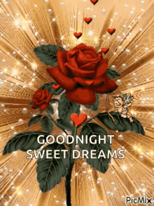 Red Rose Hearts GIF - Red Rose Hearts Goodnight GIFs