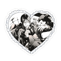 a black and white drawing of a man in a suit in a heart shape
