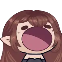 a cartoon drawing of a girl with a big mouth