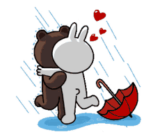 kissing rainy