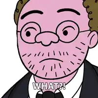 a cartoon of a man with a beard and glasses says what