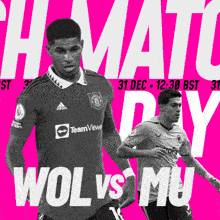 a poster for wolves vs mu soccer game on december 31st