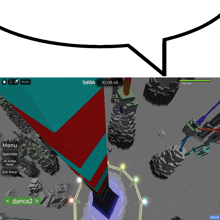 a screen shot of a video game with a speech bubble above it that says torra at the top