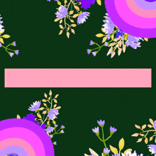 a purple and pink floral pattern with arabic writing on the bottom right