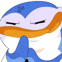 a drawing of a penguin with a heart on its head