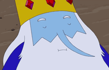 a cartoon character with a beard and a crown