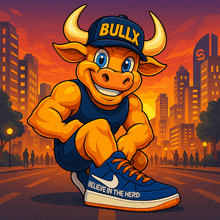 a bull wearing a hat that says bullx on it
