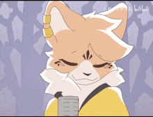 a cartoon of a cat with chinese writing on the bottom right corner