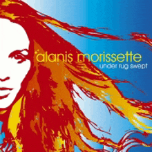 alanis morissette under rug swept album cover with a woman 's face