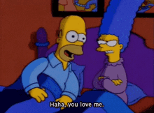 Haha, You Love Me. GIF - The Simpsons Homer Simpson Marge Simpson GIFs