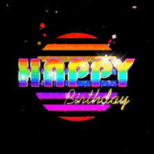 Multicolor Happy Birthday Rainbow GIF