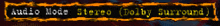 a sign that says audio mode stereo ( dolby surround ) on it
