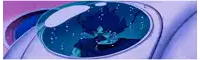a cartoon character is swimming in a tank with bubbles coming out of it .