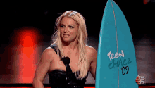 Teen Choice GIF - Thank You Surf Board Britney Spears GIFs