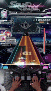 a person is playing a game called sound voltex