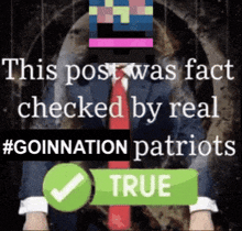 a post that says this post was fact checked by real #goinnationpatriots