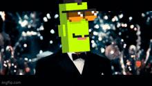 a pixelated image of a man in a tuxedo and bow tie