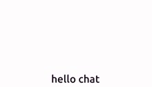 a purple and yellow cartoon character with the words hello chat on the bottom