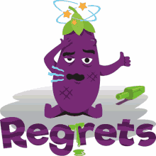 regrets eggplant life joypixels eggplant dizzy