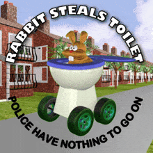 Rabbit Steals Toilet Police Have Nothing To Go On GIF - Rabbit Steals Toilet Police Have Nothing To Go On Toilet GIFs