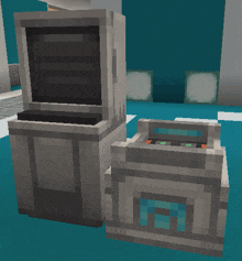 a minecraft screenshot of an arcade machine with the letter a visible
