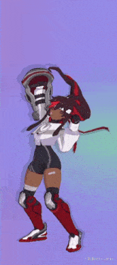 a cartoon of a girl holding a gun with the website clideo.com in the bottom right corner