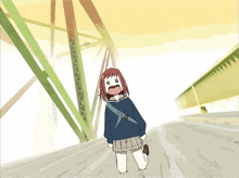 a cartoon of a girl making a face with her mouth open