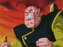 a cartoon character with a mohawk has a piercing in his ear and has blood on his face